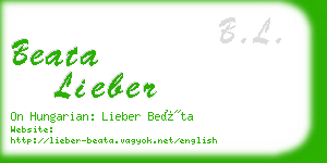 beata lieber business card